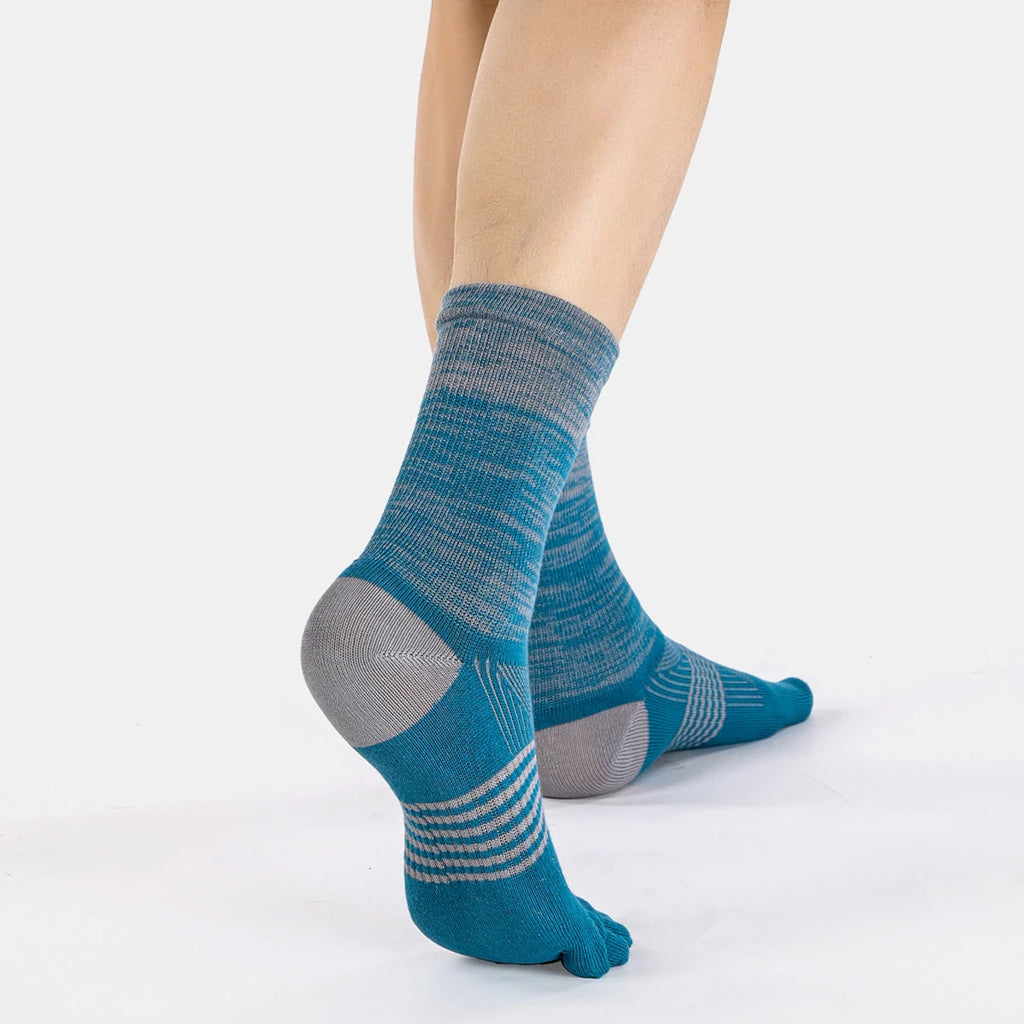5 Pairs Men's Five-Finger Socks 100% Cotton Breathable Odor Resistant Women Outdoor Running Sport Socks